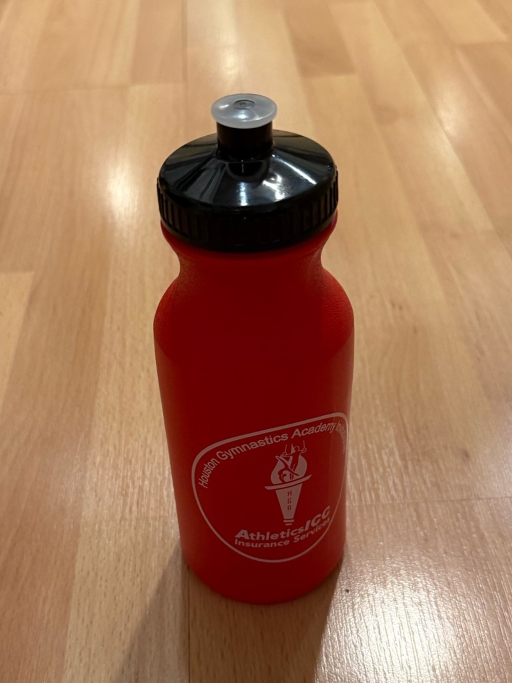 Red Sports Water Bottle with Black Cap